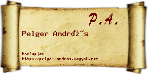 Pelger András névjegykártya